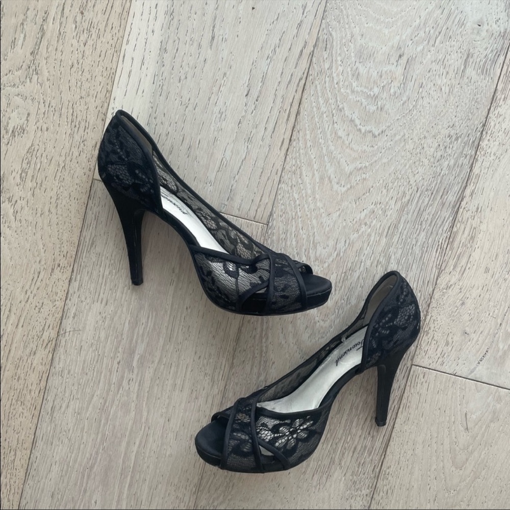 black lace high heels